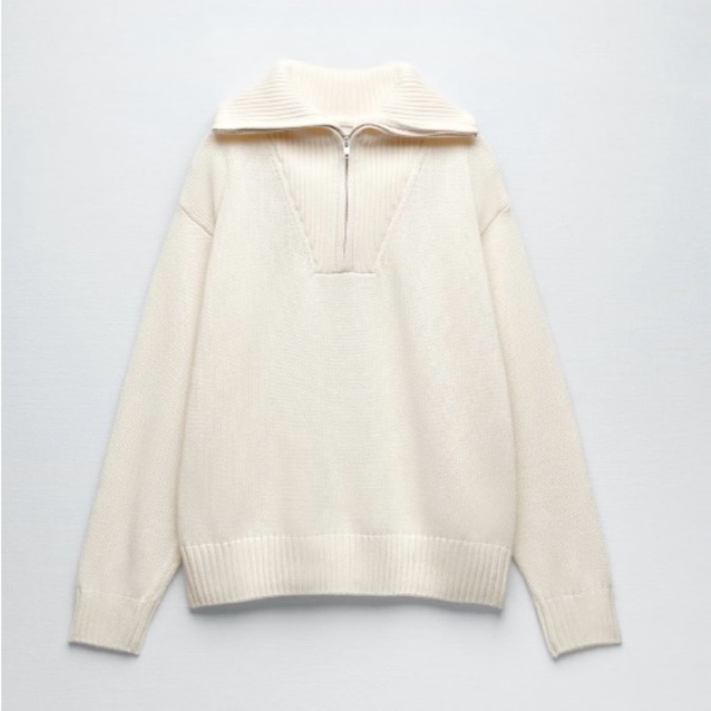Collared pull over knit sweater
